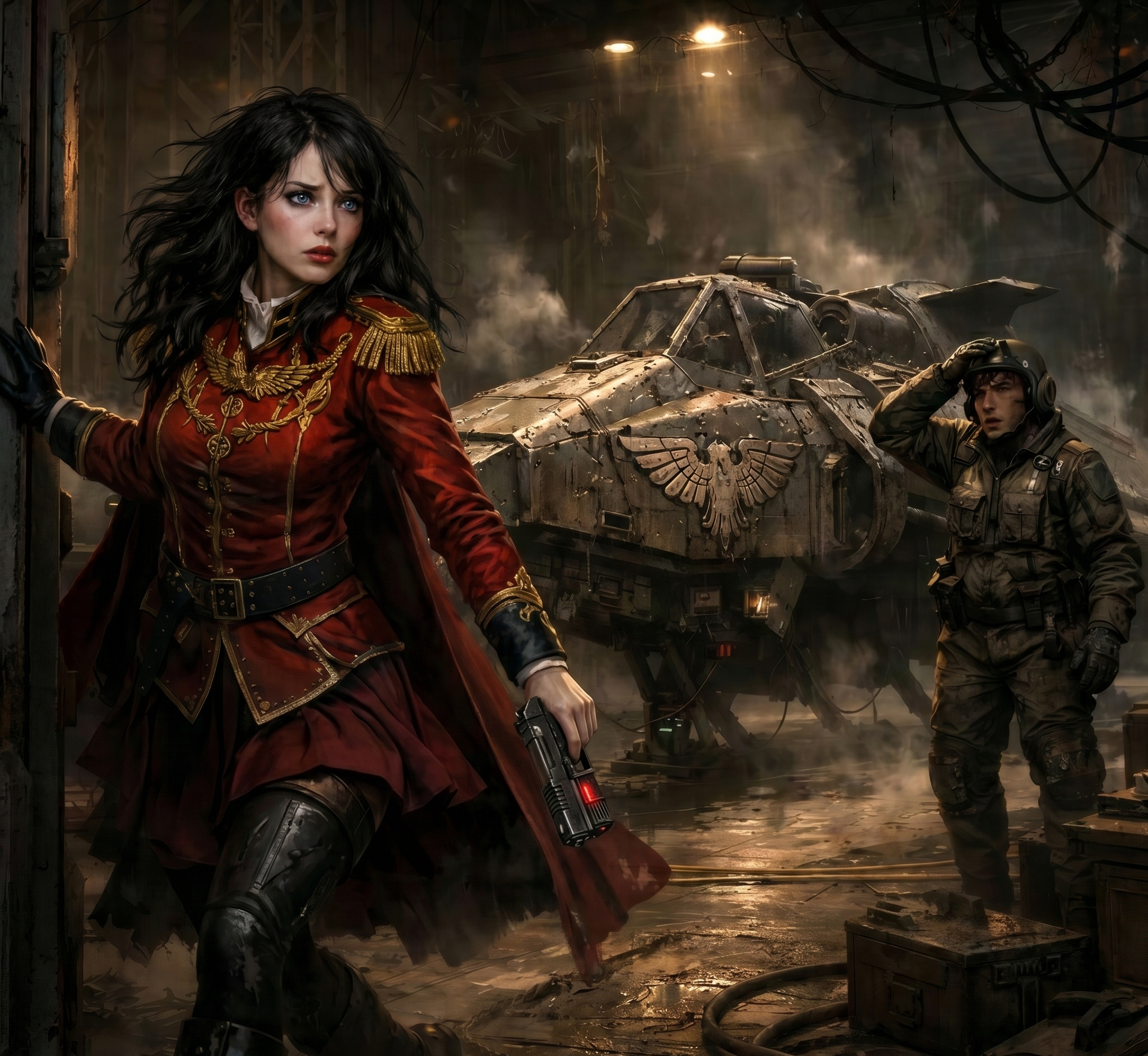 Aurelia arrives at the hangar bay